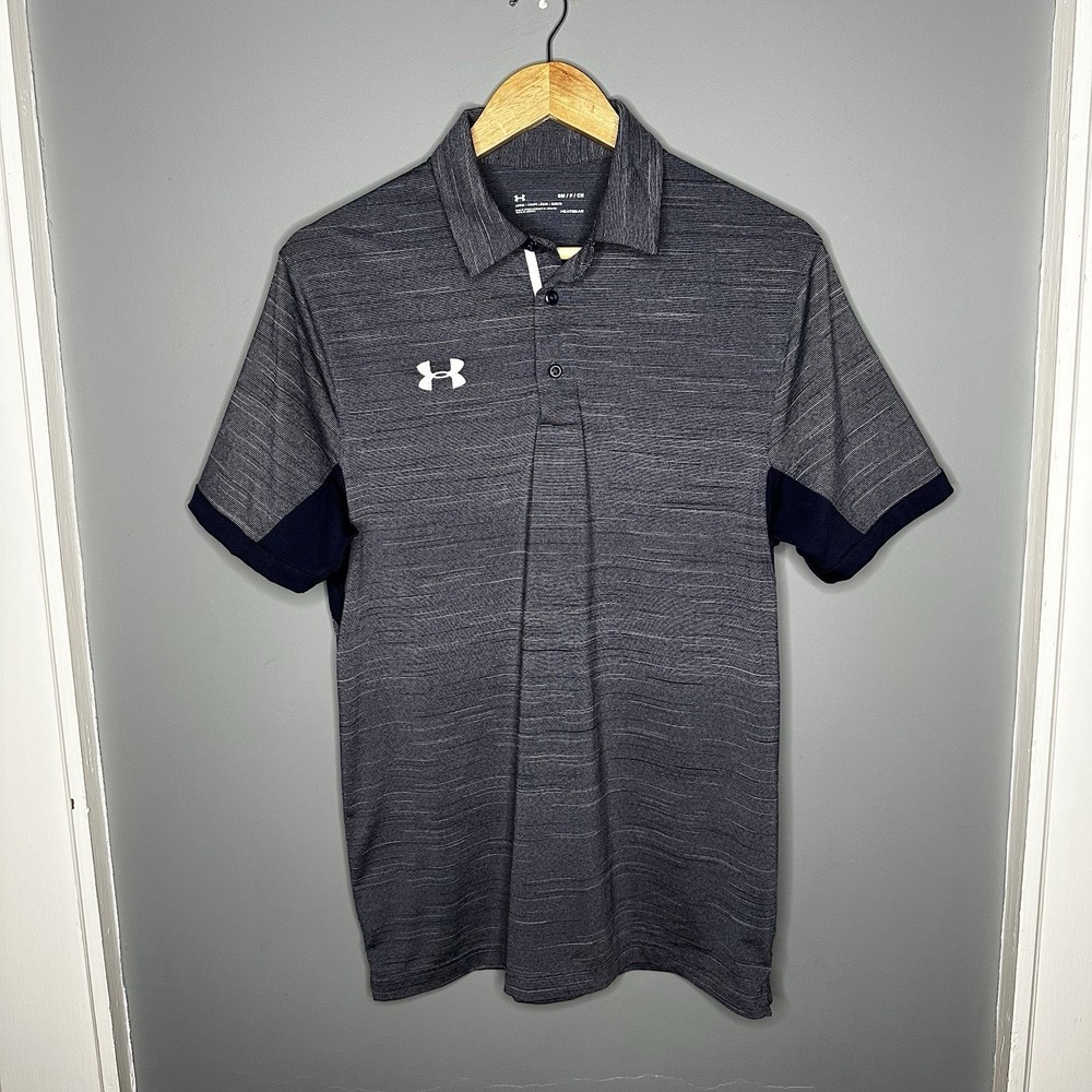 Under Armour HeatGear Polo Men's Heathered Gray/Black Size‎ Small
